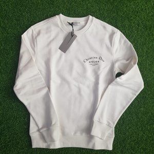 Dior Chest and Back Printed White Sweatshirt